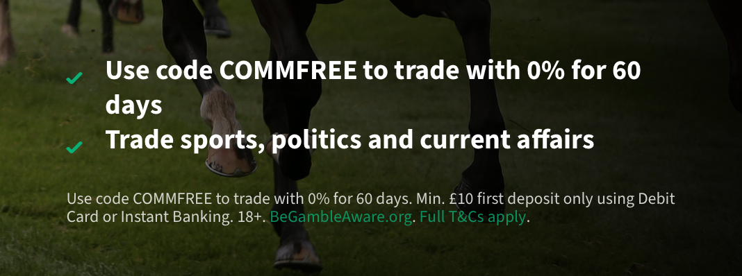 Smarkets' welcome offer - use code COMMFREE to trade with 0% for 60 days